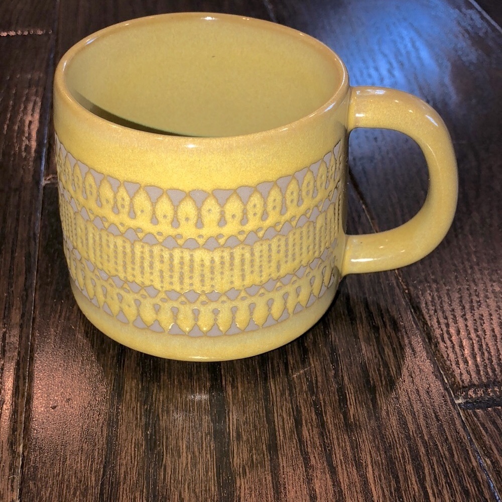 Hearth and hand yellow boho ceramic mug